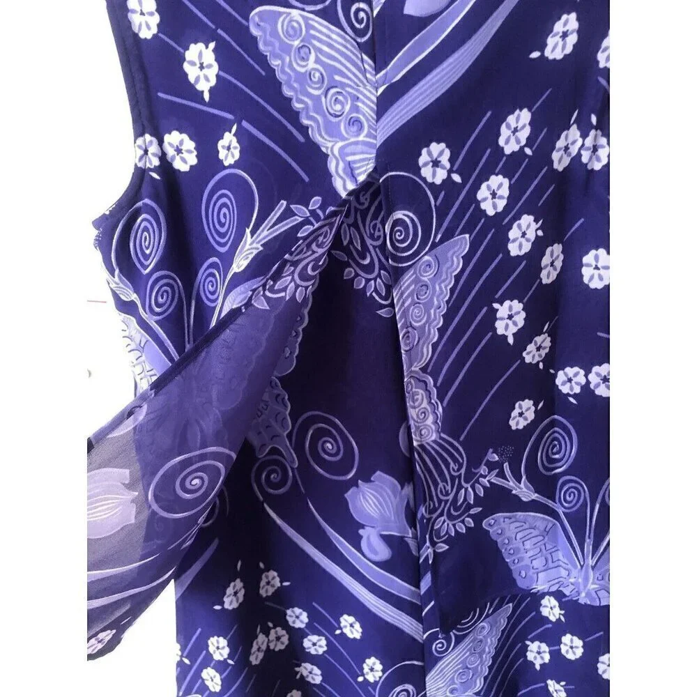 NWOT The Pyramid Collection Size Small Purple Sleeveless Maxi Dress Tiered - Picture 6 of 7